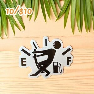 Funny Low Gas Fuel Gauge Sticker – Approx. 2 1/2”